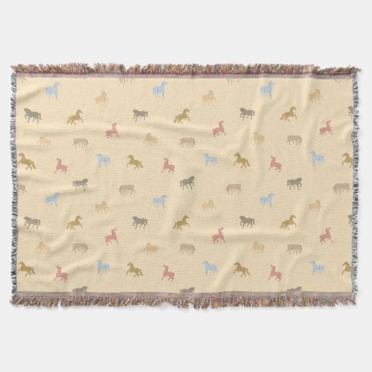 Cottagecore-Pastell-Western-Wildpferde Decke (Vorderseite)