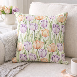 Cottagecore Peach Lavender Pastel Spring Floral Kissen