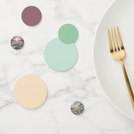 Cottagecore personalisiertes Rosa & Mint-Kürbisfel Konfetti