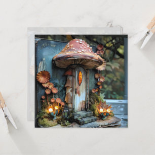 Cottagecore Pilz Blau Buch Journal Scrapbook Einladung