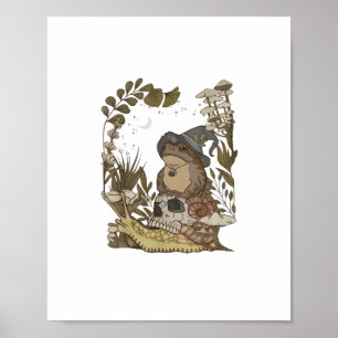 Cottagecore Pilz Botanical Hexenfrosch Goblinc Poster