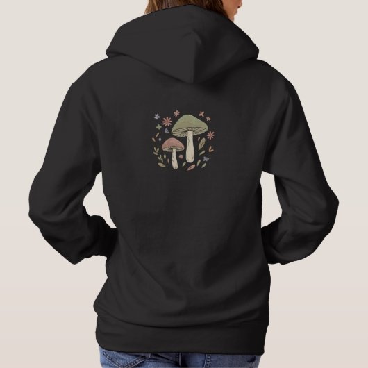 Cottagecore-Pilz-Botanik-Grafik Hoodie (Rückseite)