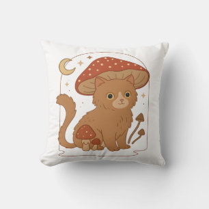 Cottagecore Pilz Katze mit Hut � Cute Vintage G Kissen