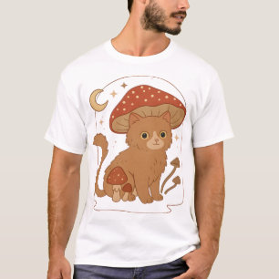 Cottagecore Pilz Katze mit Hut � Cute Vintage G T-Shirt