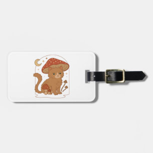 Cottagecore Pilz Katze mit Hut � Niedlich Vintage Gepäckanhänger