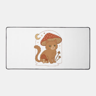 Cottagecore Pilz Katze mit Hut � Niedlich Vintage  Schreibtischunterlage