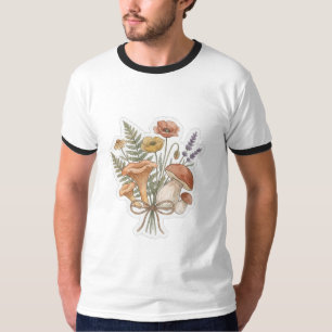Cottagecore Pilz Wildblume Wasserfarbe Botanik T-Shirt