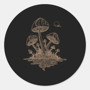 Cottagecore Pilze Fungi Goblincore Ästhetik Runder Aufkleber