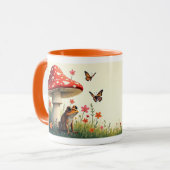 Cottagecore Pilze und Frosch Tasse (Vorderseite Links)