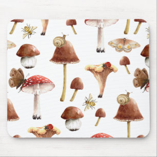 Cottagecore Pilze und Insekten Wald Mousepad