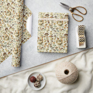 Cottagecore-Pilze Vintage-Naturforscher Geschenkpapier