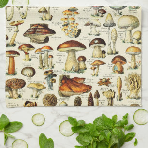 Cottagecore-Pilze Vintage-Naturforscher Geschirrtuch