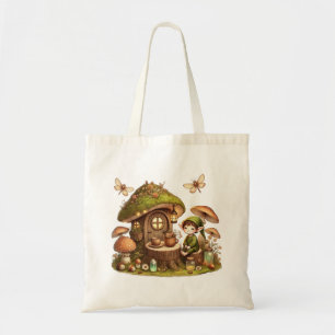„Cottagecore Pilzhaus & süßer Waldgoblin“ Tragetasche