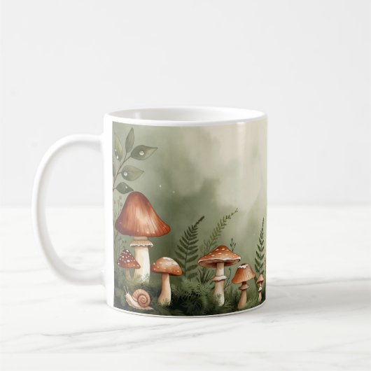 Cottagecore-Pilzmug mit Waldmotiv Kaffeetasse (Links)