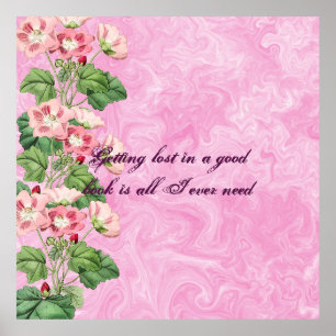 CottageCore Pink Blume Benutzerdefiniertes Poster