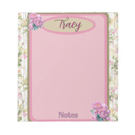 Cottagecore Pink Floral Garden Custom Notizblock