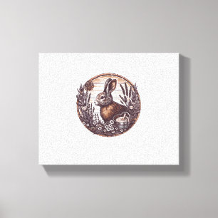 Cottagecore Rabbit Wild Hare Boho Rustikal Leinwanddruck