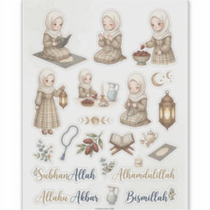 Cottagecore-Ramadan-Aufkleber Muslimischer Plane Aufkleber