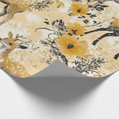 Cottagecore-Rehkitz-Blumenmuster Geschenkpapier (Ecke)