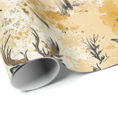 Cottagecore-Rehkitz-Blumenmuster Geschenkpapier (Rolleneckpunkt)