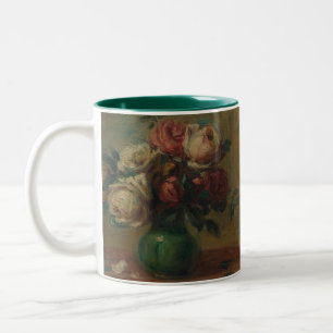 Cottagecore Renoir Blumen Altrosa Kunst Zweifarbige Tasse