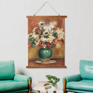 Cottagecore Renoir Blumenstrauß Fine Art Wandteppich Mit Holzrahmen