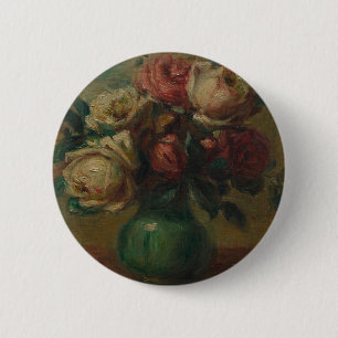 Cottagecore Renoir Floral Vintage-Rosen-Kunst Button