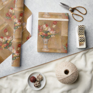 Cottagecore Renoir Florales Vintage-Tulpen-Kunst Geschenkpapier