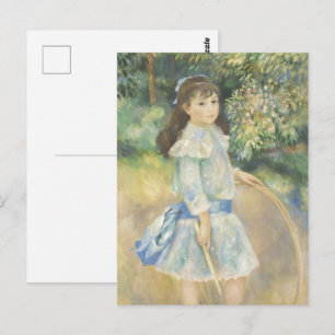 Cottagecore Renoir Mädchen Garten Vintage Gemälde Postkarte
