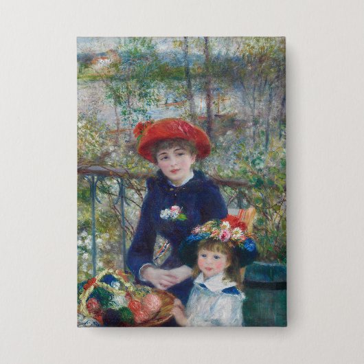 Cottagecore Renoir-Schwestern-Gartenlandschaft Button (Vorderseite)