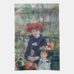 Cottagecore Renoir-Schwestern-Gartenlandschaft Geschirrtuch