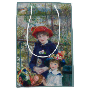 Cottagecore Renoir-Schwestern-Gartenlandschaft Mittlere Geschenktüte