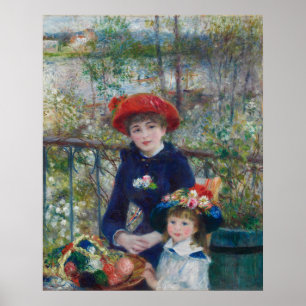 Cottagecore Renoir-Schwestern-Gartenlandschaft Poster