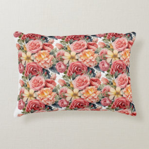 Cottagecore-Rosa Rosen Dekokissen