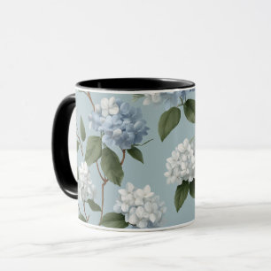 Cottagecore Sanfte Blaue Hortensien Blumenmuster Tasse