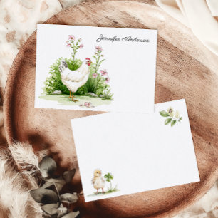 Cottagecore-Schloss-Blumen-Hähnchen-Personalized Mitteilungskarte