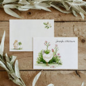 Cottagecore-Schloss-Blumen-Hähnchen-Personalized Mitteilungskarte