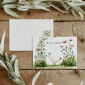 Cottagecore-Schloss-Monogramm-Huhn Personalisiert Mitteilungskarte