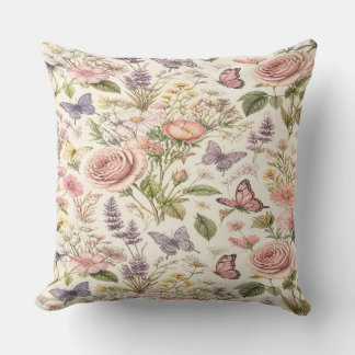 Cottagecore-Schmetterlinge-Blumen-Kissen Kissen