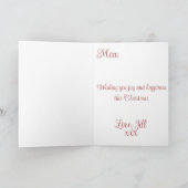 Cottagecore-Schnee Weihnachten Dankeskarte (Innenseite)