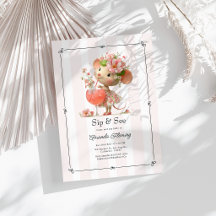 Cottagecore Sip & See Florale Maus Baby-Party