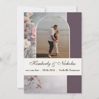 CottageCore Soft Romantic Rose Classic Boho Arch Save The Date