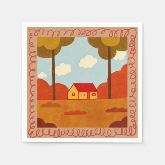 Cottagecore-Sommer-Schläfchen Serviette (Vorderseite)