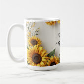Cottagecore Sonnenblumen-Blumenarrangement Kaffeetasse (Links)