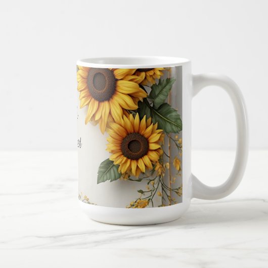Cottagecore Sonnenblumen-Blumenarrangement Kaffeetasse (Rechts)