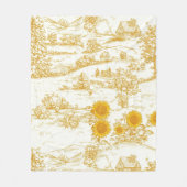 Cottagecore-Sonnenblumen-Land-Toile Fleecedecke (Vorderseite)