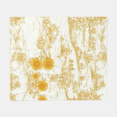 Cottagecore-Sonnenblumen-Land-Toile Fleecedecke (Vorderseite (Horizontal))