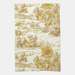 Cottagecore-Sonnenblumen-Ländliche Toile (5) Geschirrtuch