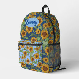 CottageCore Sonnenblumenmuster Bedruckter Rucksack