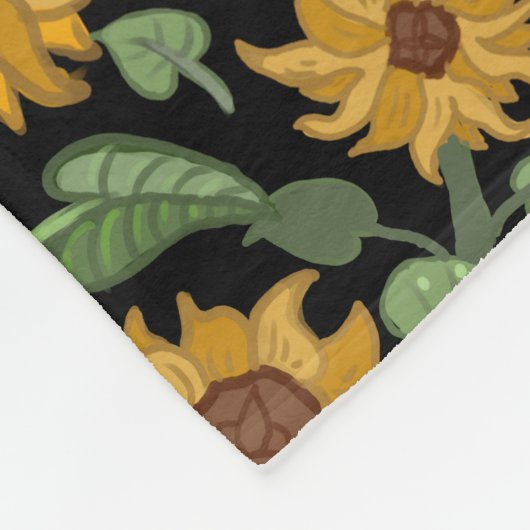 CottageCore Sonnenblumenmuster Fleecedecke (Ecke)